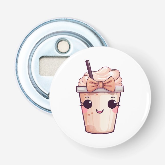 Kawaii Smiling Frappe Flaschenöffner (Vorderseite)