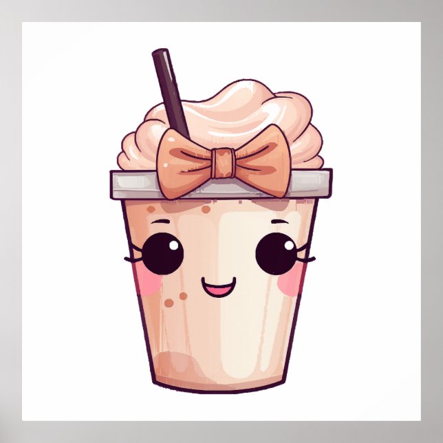Kawaii Smiling Frappe Poster (Vorne)