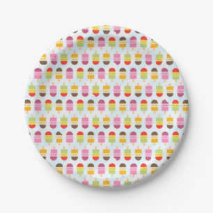 Kawaii Sommer-Eis-Lutschbonbons/Popsicles Pappteller