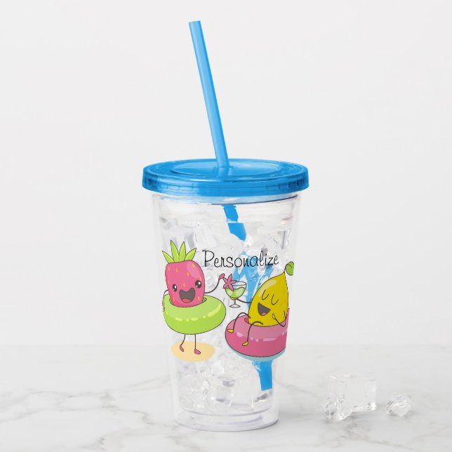 Kawaii Sommer-Frucht Acryltrinkbecher (Vorderseite Ice)