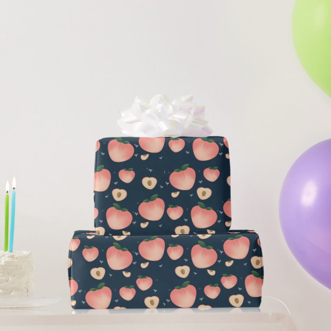 Kawaii Sommer Pfirsich Muster Geschenkpapier (Partygeschenke)