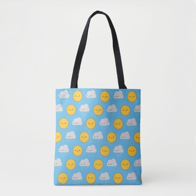 Kawaii Sonne & Regen Tasche (Vorderseite)