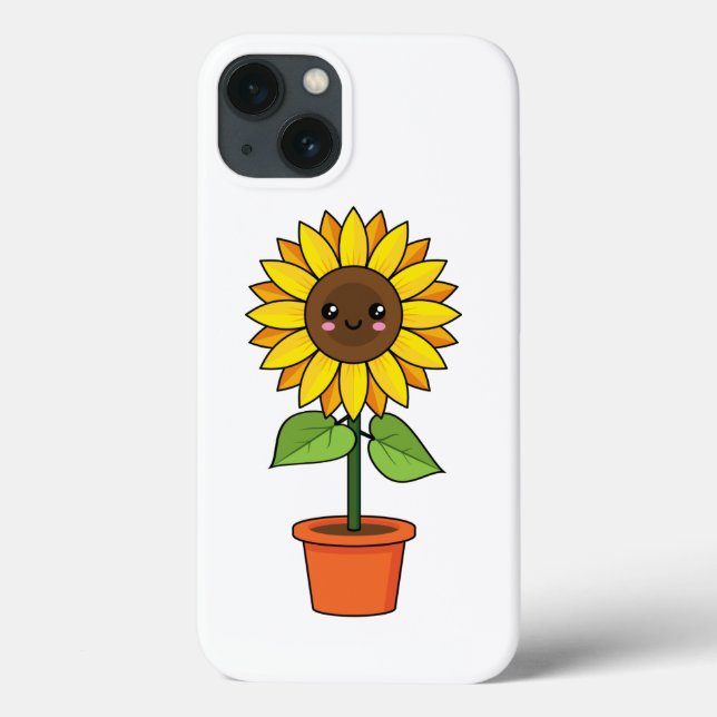 Kawaii Sonnenblume Pflanze in einem Topf Case-Mate iPhone Hülle (Rückseite)