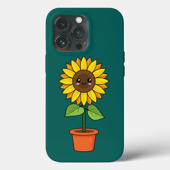 Kawaii Sonnenblume Pflanze in einem Topf Case-Mate iPhone Hülle (Rückseite)