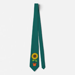 Kawaii Sonnenblume Pflanze in einem Topf Krawatte