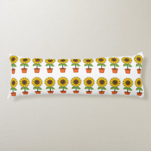 Kawaii Sonnenblume Pflanze in einem Topf Seitenschläferkissen