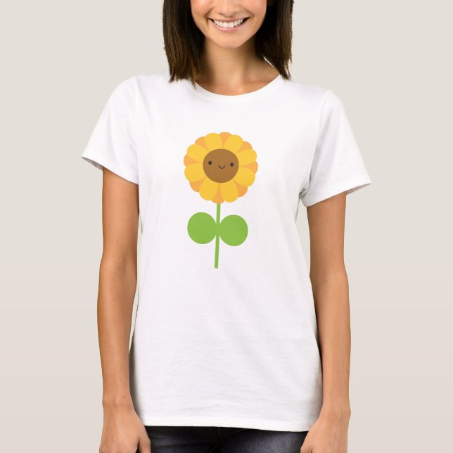 Kawaii Sonnenblume T-Shirt (Vorderseite)