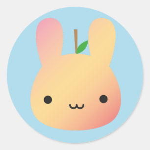 Kawaii Sonniges Obst und Gemüse - Pfirsich Runder Aufkleber