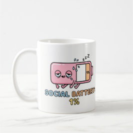 Kawaii-Sozialakku 1% Lustige Introvertierten-Energ Kaffeetasse