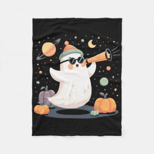 Kawaii Space Ghost Telescope Spooky Halloween Pump Fleecedecke