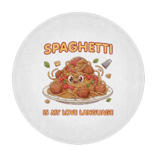 Kawaii-Spaghetti-Liebes-Sprachen-Kunst Schneidebrett
