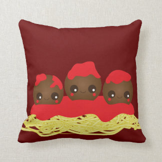 Kawaii Spaghetti-u. Fleischklöschen-Wurfs-Kissen Kissen