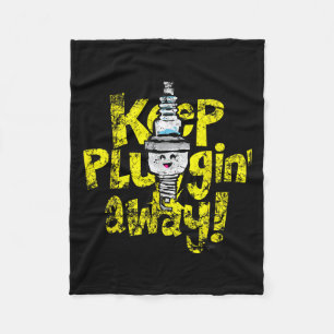 Kawaii Spark Plug-Behalt-Pluggin Away Motivierend Fleecedecke