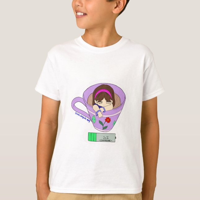 Kawaii Spaß Niedliche Batterieladung Zeit Kinder T T-Shirt (Vorderseite)