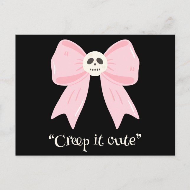 Kawaii Spooky Bow, niedlicher Halloween Postkarte (Vorderseite)