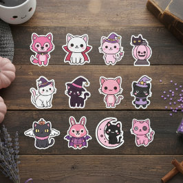 Kawaii Spooky Cat Sticker Pack