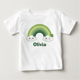 Kawaii St. Patrick’s Day Green Rainbow Baby T-shirt