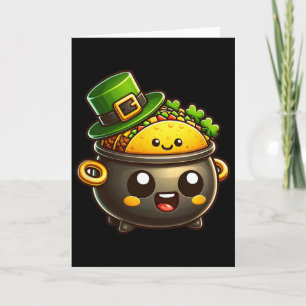 Kawaii St. Patricks Day Pot O Tacos Irisch-Mexikan Karte