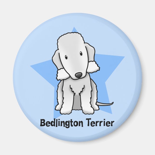 Kawaii Star Bedlington Terrier Magnet (Vorne)