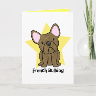 Kawaii Star Brindle French Bulldog Karte