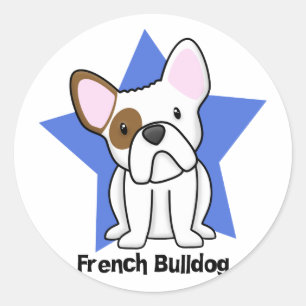 Kawaii Star French Bulldog Runder Aufkleber