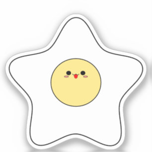 Kawaii Star Fried Egg Vinyl Sticker