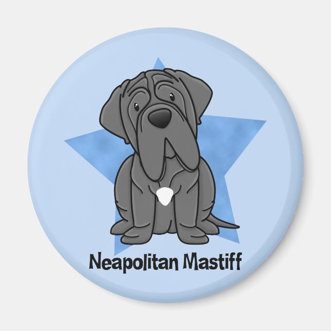 Kawaii Star Neapolitan Mastiff Magnet (Vorne)
