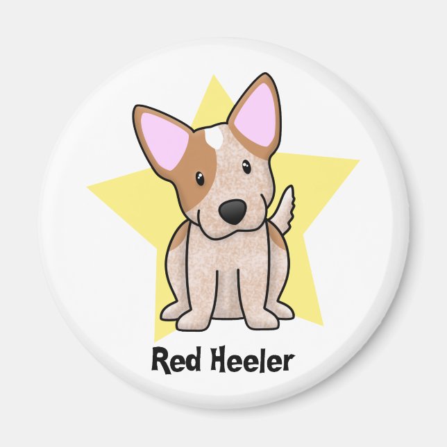 Kawaii Star Red Heeler Magnet (Vorne)