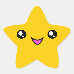 Kawaii stellen Goldstern-Aufkleber gegenüber Stern-Aufkleber