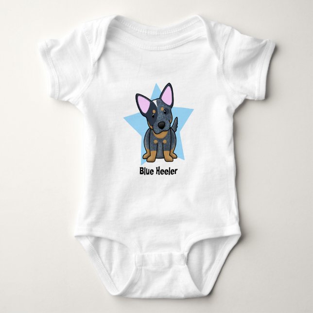 Kawaii Stern blauer Heeler Baby-Strampler Baby Strampler (Vorderseite)