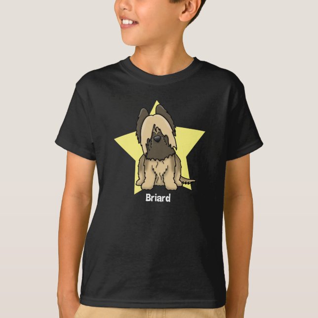 Kawaii Stern Briard T-Shirt (Vorderseite)