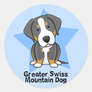 Kawaii Stern-größerer Schweizer Gebirgshund Runder Aufkleber
