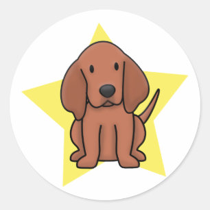 Kawaii Stern Redbone Coonhound Runder Aufkleber