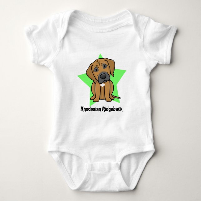 Kawaii Stern Rhodesian Ridgeback Baby-Strampler Baby Strampler (Vorderseite)