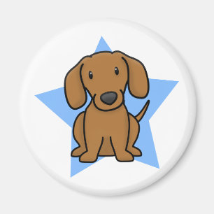 Kawaii Stern-roter Dackel-Magnet Magnet