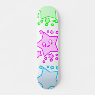 KAWAII STERNE GLÜCKLICHES WELTRAUM GESICHT SKATEBOARD