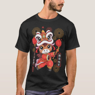 Kawaii-Stil Jahr des Pferdes 2026 Chinesisches Neu T-Shirt