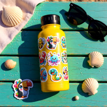 Kawaii Stil Sommer 9 Tiere Aufkleber