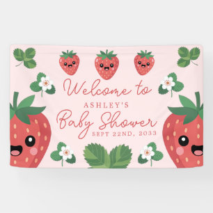 Kawaii Strawberry Baby Dusche Willkommen Banner