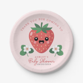 Kawaii Strawberry Baby Shower Pappteller
