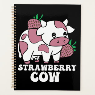 Kawaii Strawberry Cow Crazy Cow Lady Farm Animal Planer