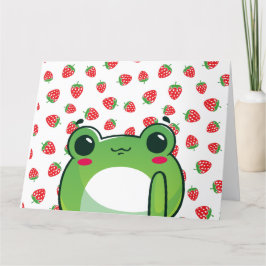 Kawaii Strawberry Frog Dankeskarte