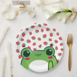 Kawaii Strawberry Frog Postcard Pappteller