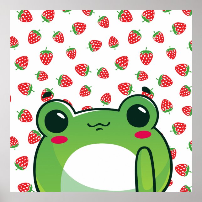 Kawaii Strawberry Frog Poster (Vorne)