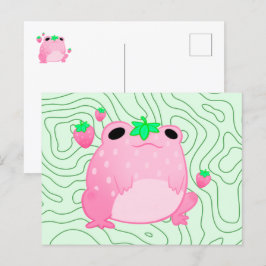 Kawaii Strawberry Frog Softcore Postcard Postkarte