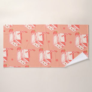 Kawaii Strawberry Milk Carton - Cute Aesthetic Art
