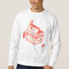 Kawaii Strawberry Milk Carton - Cute Aesthetic Art Sweatshirt