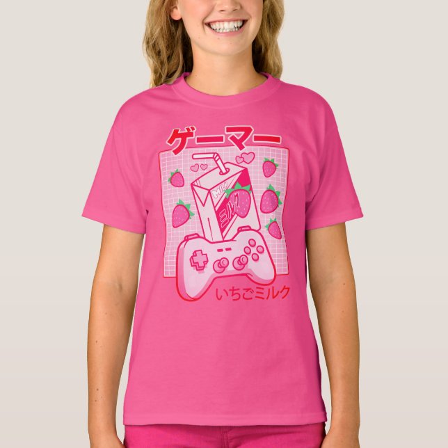 Kawaii Strawberry Milk Shirt Funny Milk (Vorderseite)