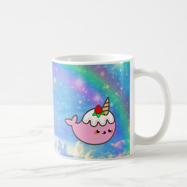 Kawaii Strawberry Shortcake Narwhal Kaffeetasse (Rechts)