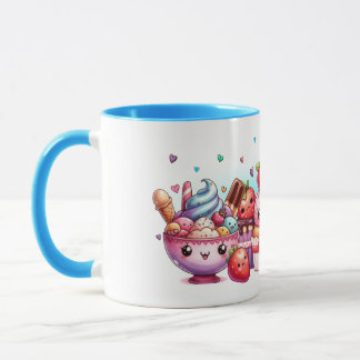 Kawaii Strawberry Süßigkeiten und Ice Cream Friend Tasse